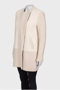 Beige zip coat
