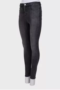 High waisted gray jeans