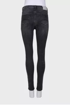 High waisted gray jeans
