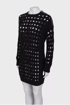 Black perforated dress