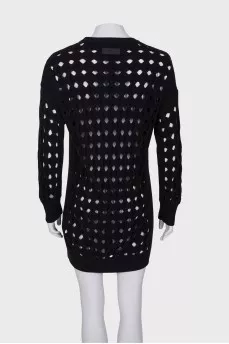 Black perforated dress