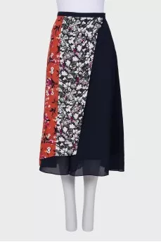Floral print combo skirt