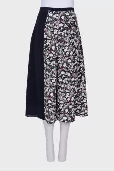 Floral print combo skirt