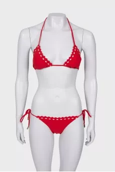 Red swimsuit with tag