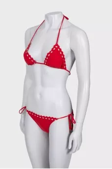 Red swimsuit with tag