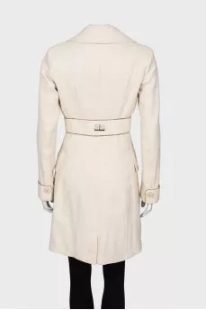 Double-breasted coat with lurex