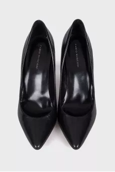 Black pointed toe pumps