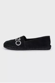 Suede espadrilles with brand logo