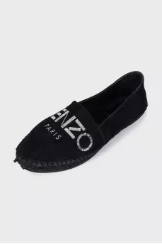 Suede espadrilles with brand logo