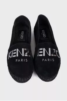 Suede espadrilles with brand logo