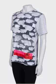 T-shirt in print with brand logo