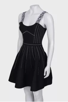 Black and white dress with tag