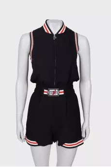 Black jumpsuit with zipper