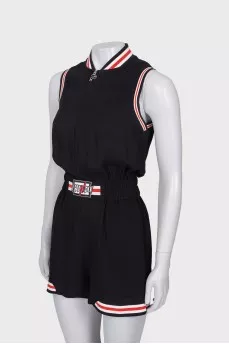 Black jumpsuit with zipper