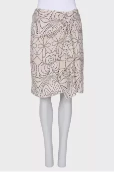 Draped silk skirt