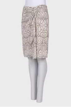 Draped silk skirt