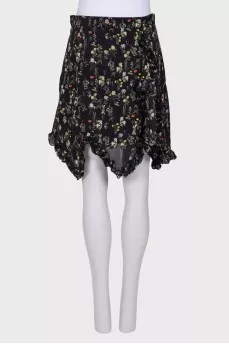 Silk skirt in floral print
