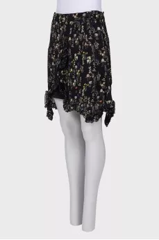 Silk skirt in floral print