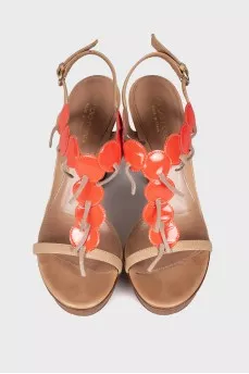 Decorated high heel sandals