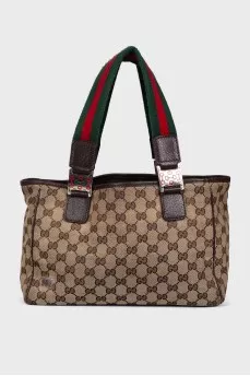 Сумка Web Buckle Tote GG Canvas