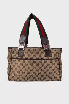 Сумка Web Buckle Tote GG Canvas