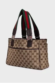 Сумка Web Buckle Tote GG Canvas