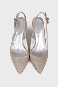 Silver wedge shoes