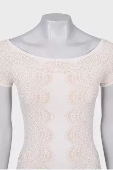 White dress in print