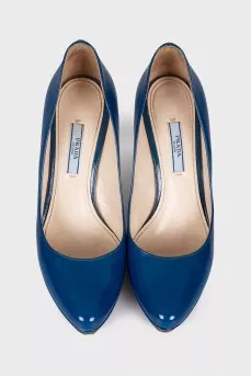 Dark blue leather shoes