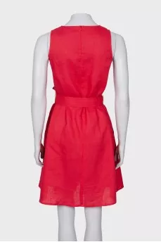 Linen dress with belt