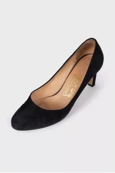 Замшеві туфлі чорного кольору