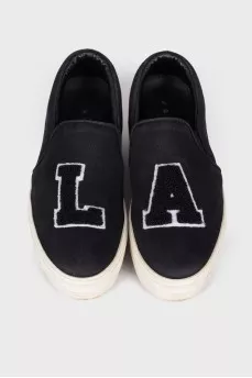 Textile slip-ons with chunky soles