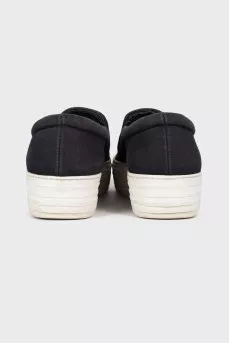 Textile slip-ons with chunky soles
