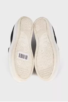 Textile slip-ons with chunky soles