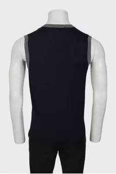 Men's wool vest in print
