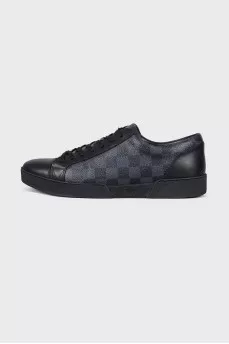 Men's printed leather sneakers