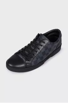Men's printed leather sneakers