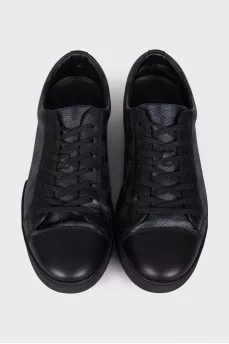 Men's printed leather sneakers