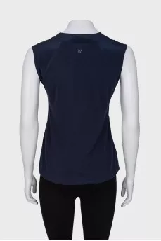 Sleeveless blouse with appliqué