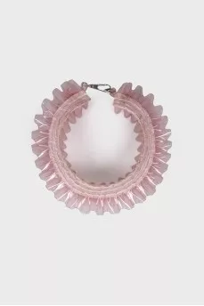 Pink ruffle necklace