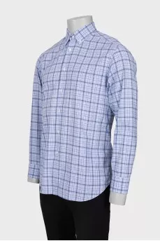 Men's blue checked shirt