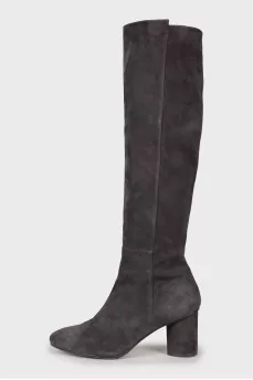 Dark gray suede boots