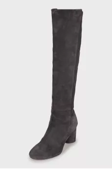 Dark gray suede boots
