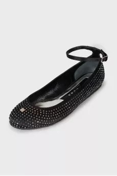 Textile ballerinas decorated with rhinestones