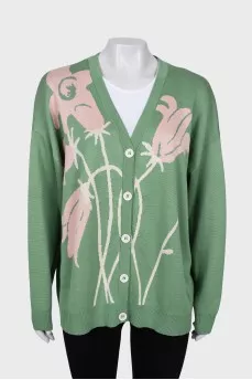 Green cardigan with tag