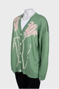 Green cardigan with tag