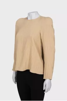 Beige blouse with accent shoulders