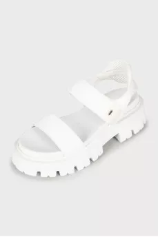 White sandals with chunky soles