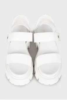 White sandals with chunky soles