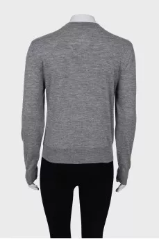 Gray printed pullover